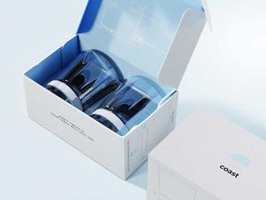 Packaging renders of Coast's Short glasses
