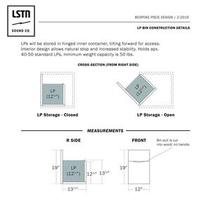 The original plans for the console's record and drinks storage, February 2016