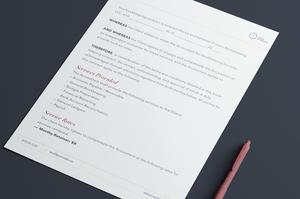 A sample contract on Primary Bookkeeping letterhead
